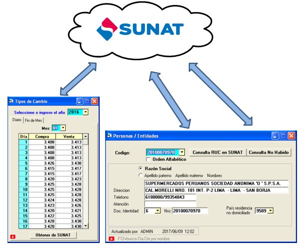 Consulta en línea de la página web de SUNAT