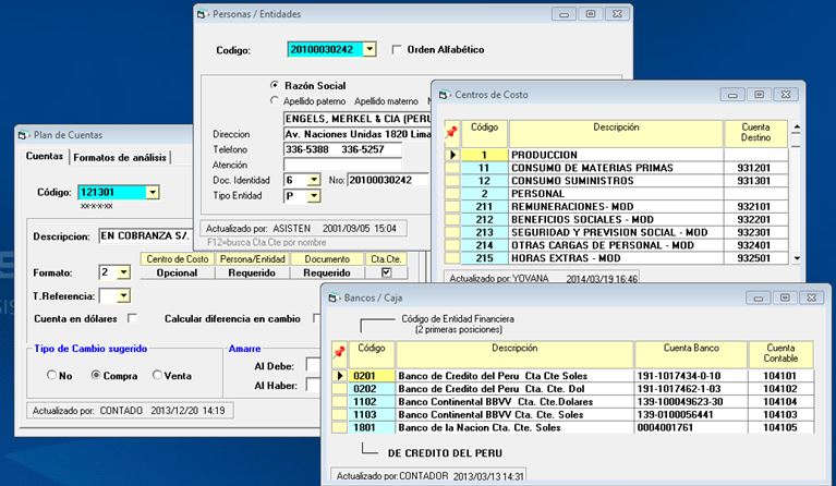 Configuración rápida de los maestros del sistema