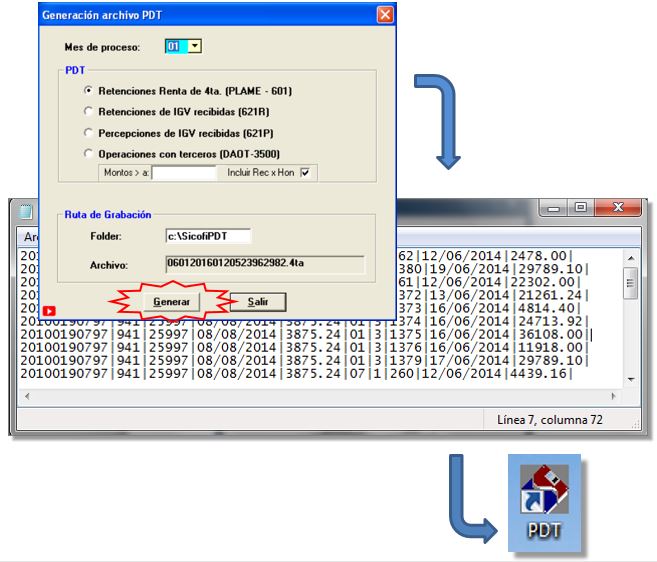 Generación de archivos PDT para SUNAT